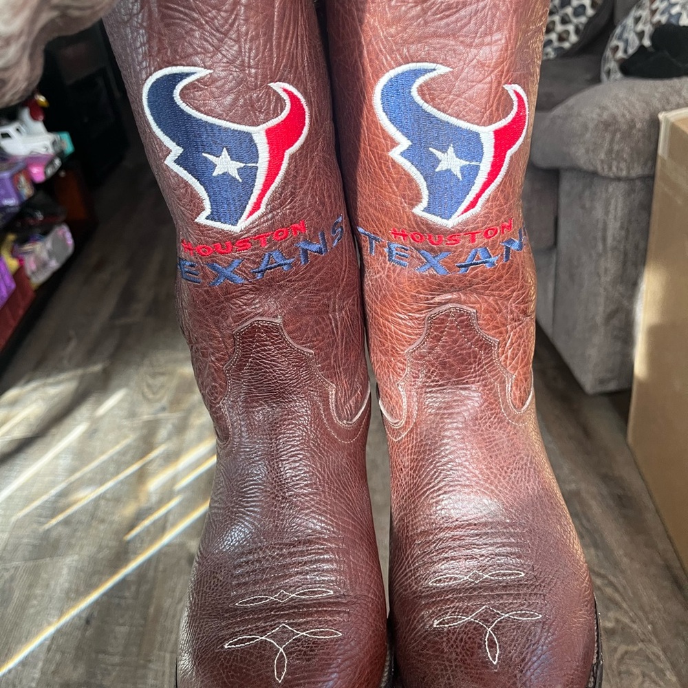 Houston Texans NFL‎ Old Pro Leather Goods Western Boots Size 8 - Picture 10 of 10